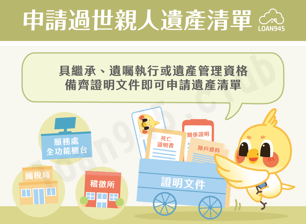申請過世親人遺產清單【貸款就找我】