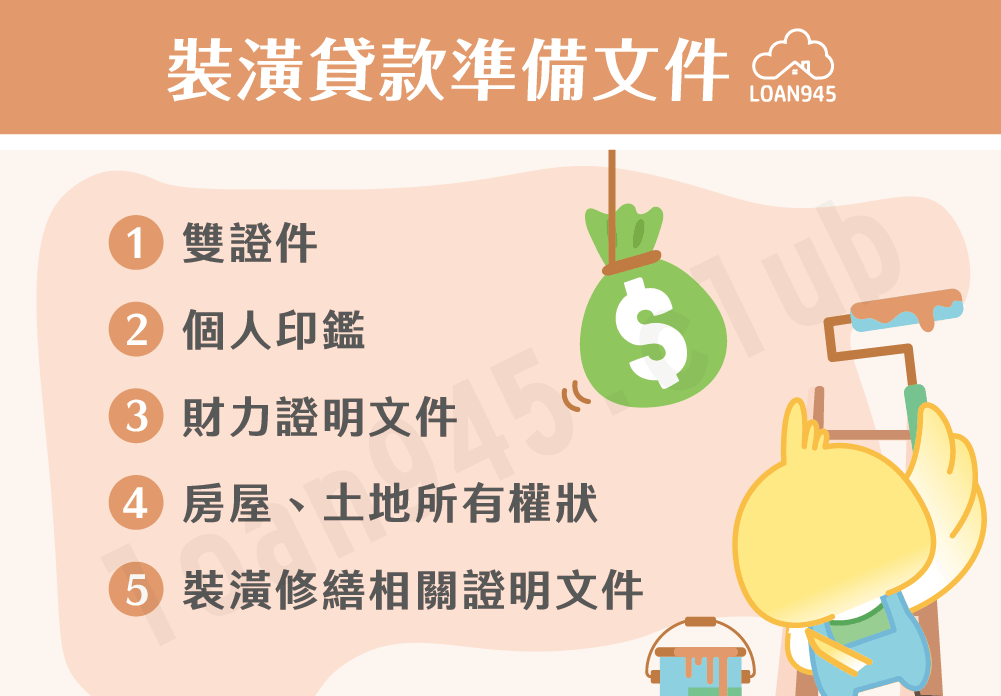 裝潢貸款準備文件【貸款就找我】
