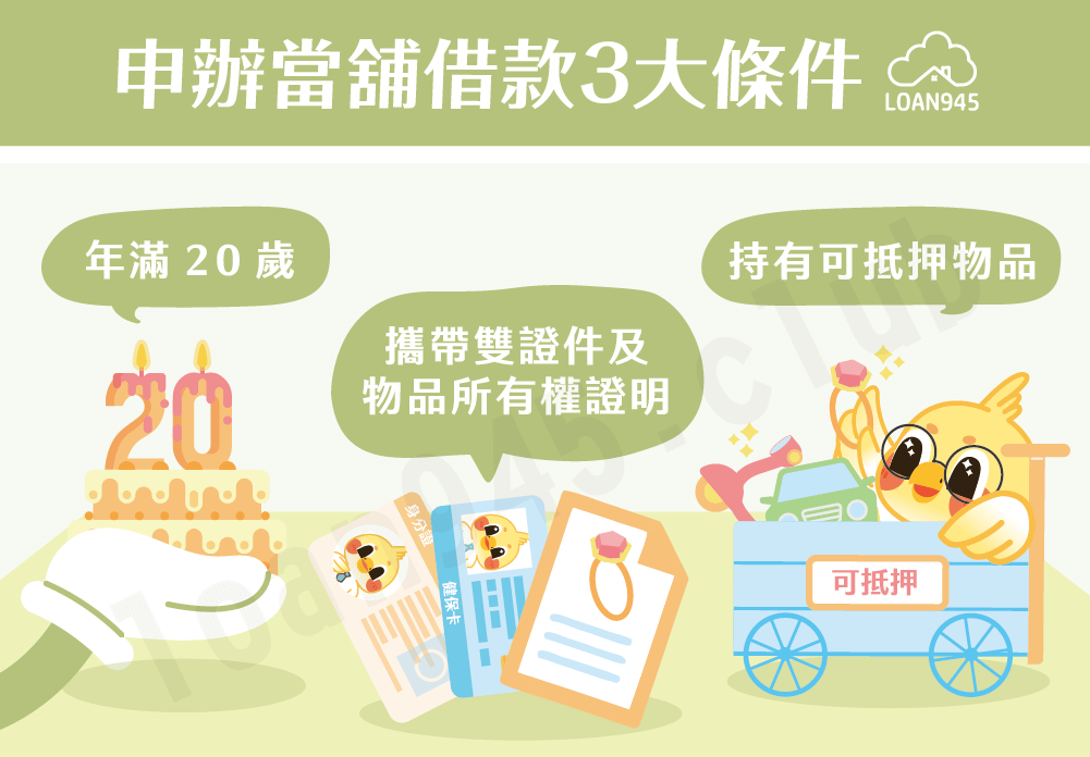申辦當舖借款3大條件【貸款就找我】