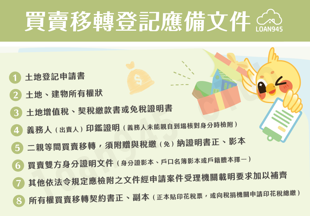 買賣移轉登記應備文件【貸款就找我】
