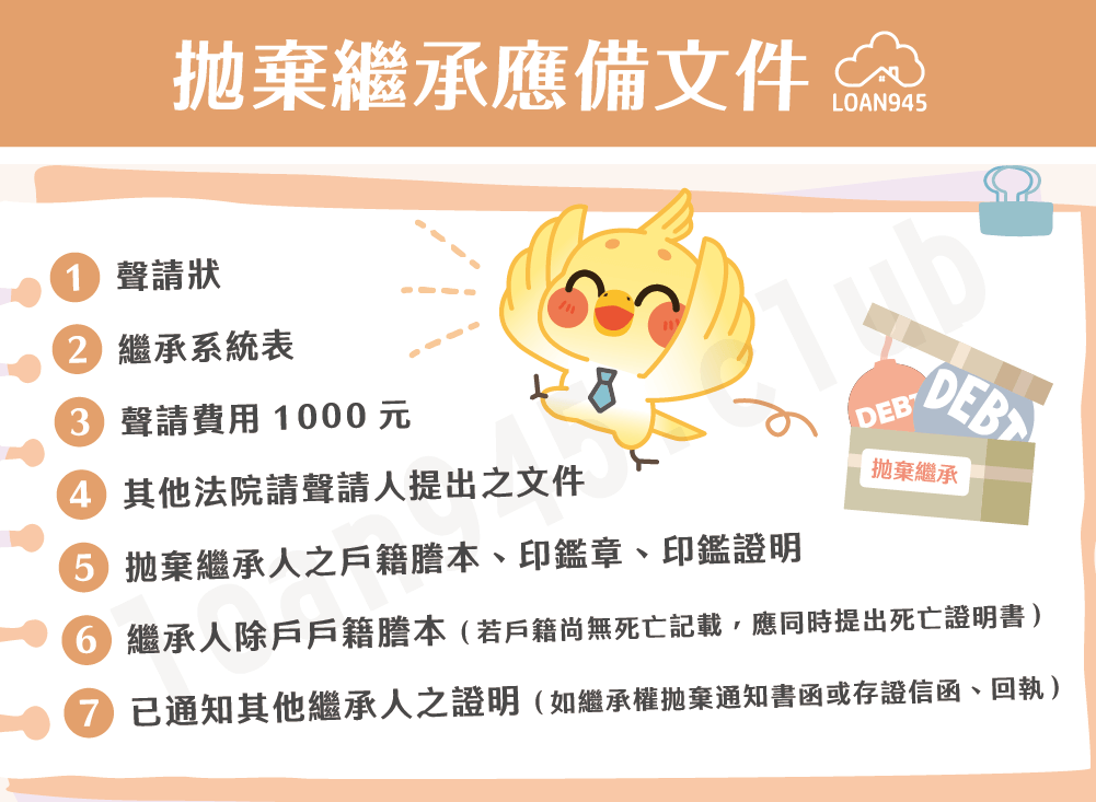 拋棄繼承應備文件【貸款就找我】