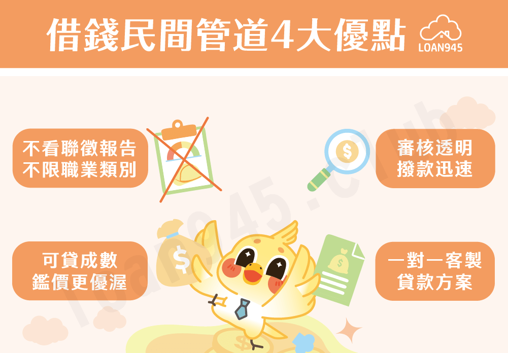 借錢民間管道4大優點【貸款就找我】