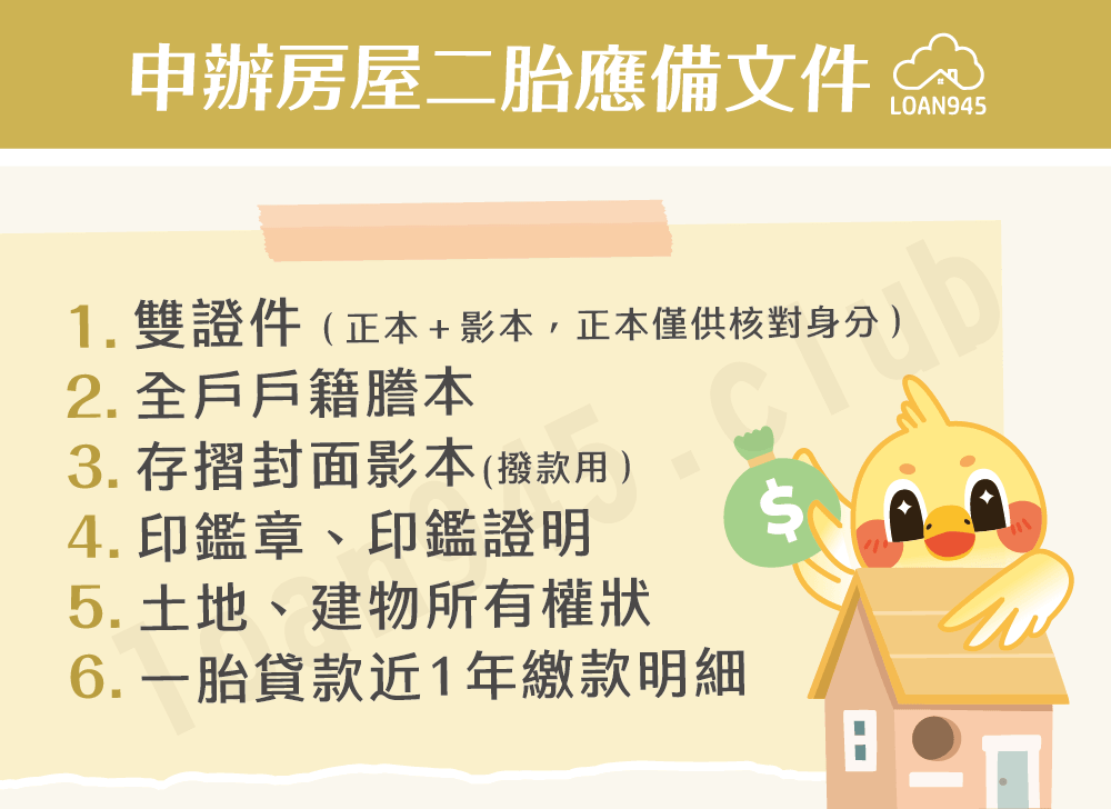 申辦房屋二胎應備文件【貸款就找我】
